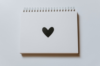 Heart drawn on paper